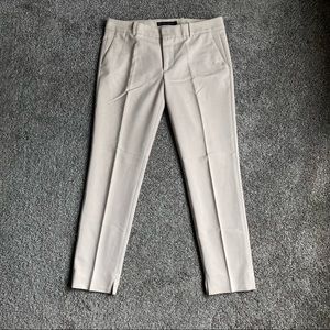 Zara womens dress pants pleated size medium light cream color skinny SKU PB1